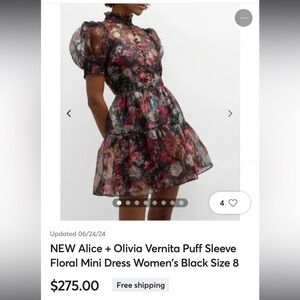 Alice + Olivia
Vernita Tiered Button-Front Mini Dress